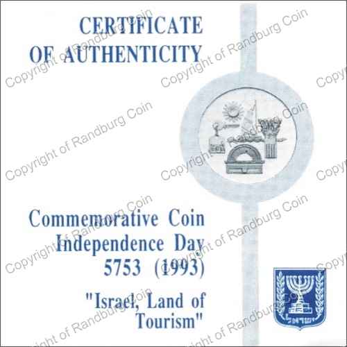 Israel 1993 Silver 1 and 2 Sheq set Independence Day cert