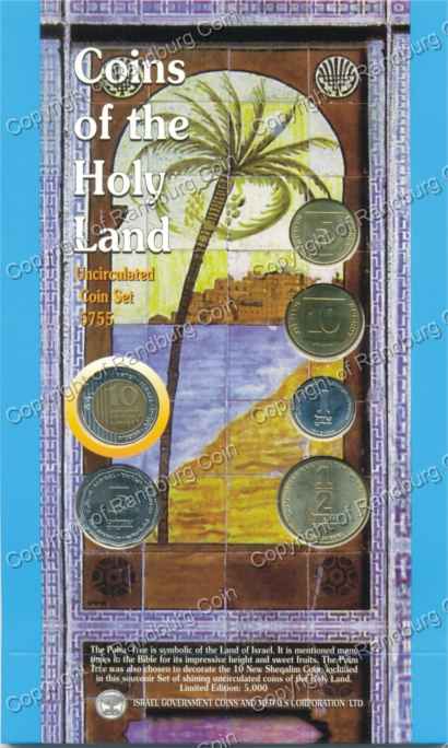 Israel 1995 Coins of The Holy Land Uncirculated Coin set ob