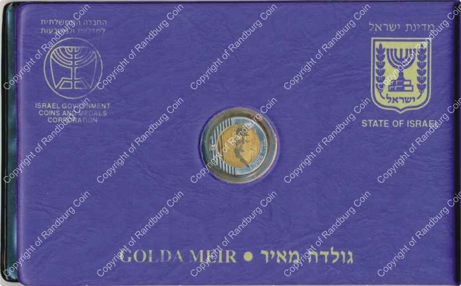 Israel 1995 Golda Meir 10 New Sheqalim coin and note set ob