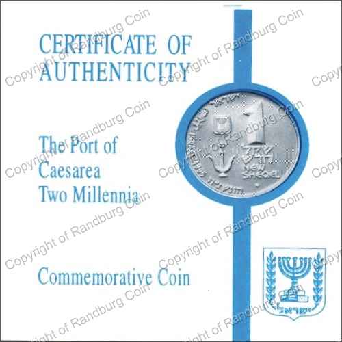 Israel 1995 Silver 1 and 2 Sheq set Port of Caesarea cert