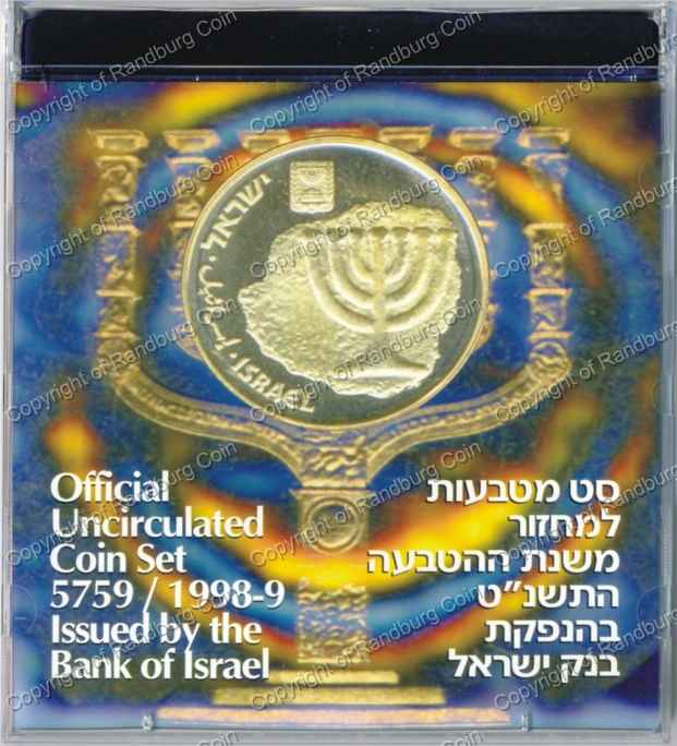 Israel 1998 99 Uncirculated Coin set in plastic case