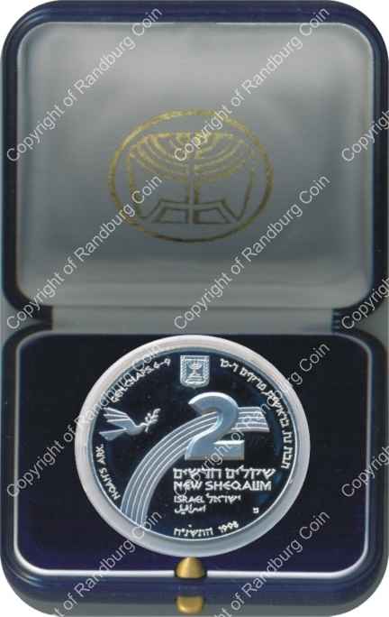 Israel 1998 silver Proof 2 New Sheqalim Biblical Art inob
