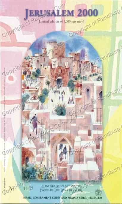 Israel 1999 Hanukka Mint set Jerusalem 2000 folder