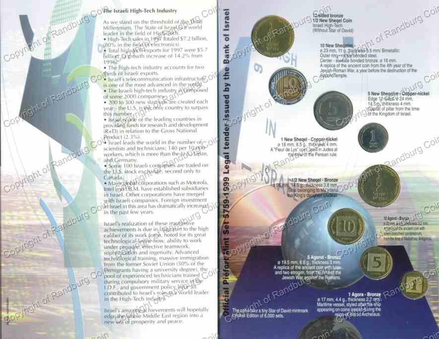 Israel 1999 Piefort Mintset ob
