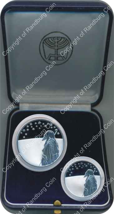 Israel 1999 Silver 1 and 2 Sheq set Biblical Art Abraham inrev