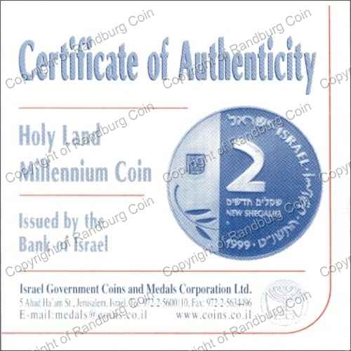 Israel 1999 Silver 1 and 2 Sheq set Millenium 2000 cert