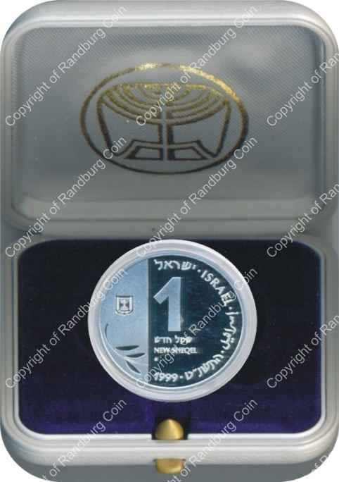 Israel 1999 silver 1 New Sheqel PL Year 2000 inob