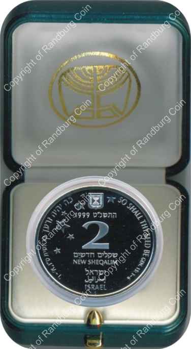 Israel 1999 silver Proof 2 New Sheqalim Biblical Art inob