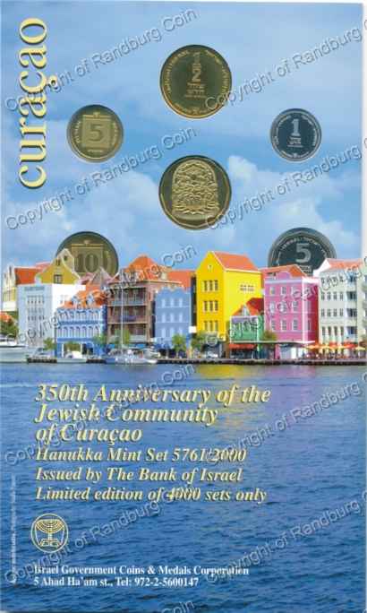 Israel 2000 Hanukka Mint set 350th anniversary Curacao folder