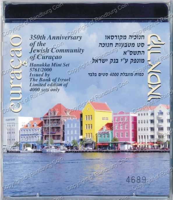 Israel 2000 Hanukka Mint set 350th anniversary Curacao in plastic case