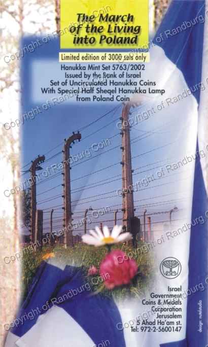 Israel 2002 Hanukka Mint set March into Poland folder