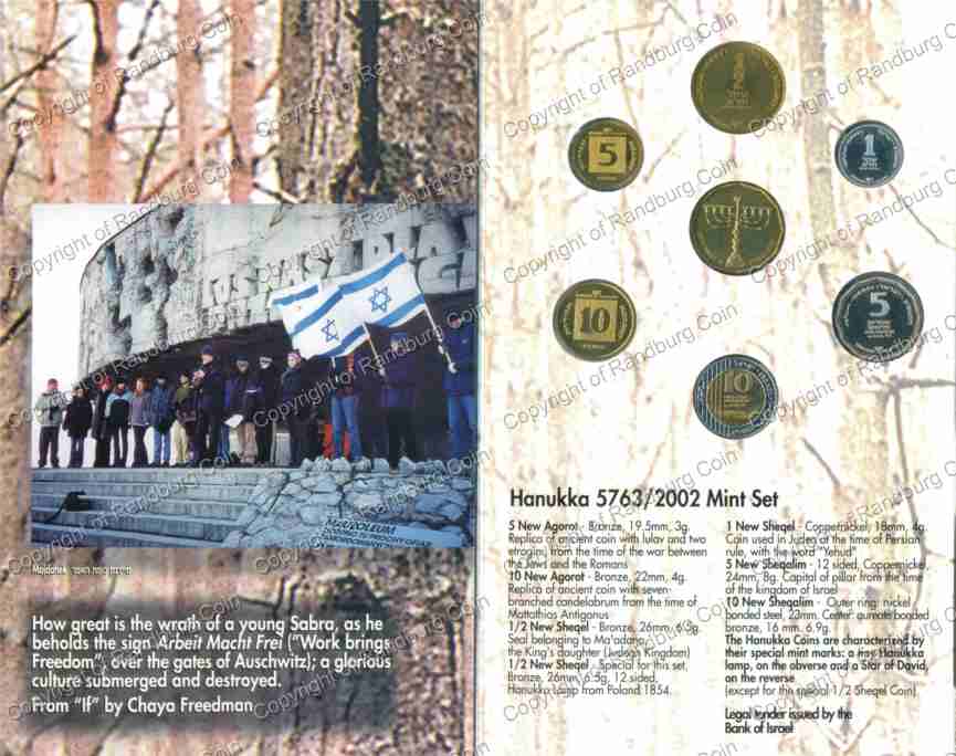 Israel 2002 Hanukka Mint set March into Poland folder ob