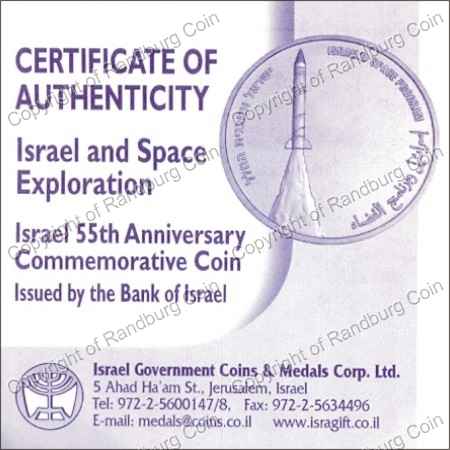 Israel 2003 silver Proof 2 New Sheqalim Space Exploration cert