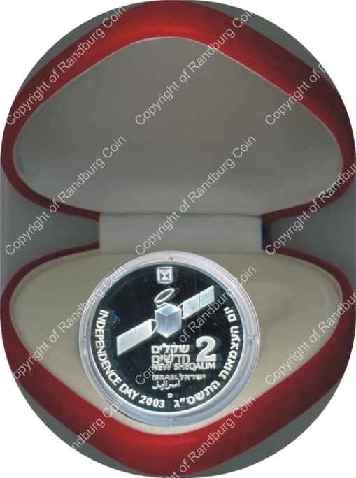 Israel 2003 silver Proof 2 New Sheqalim Space Exploration inob