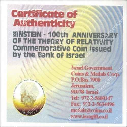 Israel 2005 Silver 1 and 2 Sheq set Einsteins Year cert