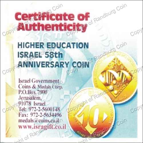 Israel 2006 Silver 1 and 2 Sheq set Independence Day cert