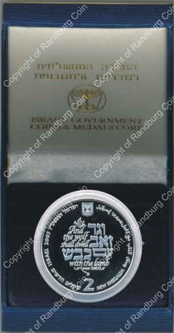 Israel 2007 silver Proof 2 New Sheqalim Biblical Art inob