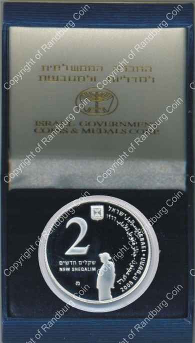 Israel 2008 silver Proof 2 New Sheqalim Nobel Prize Laureates inob
