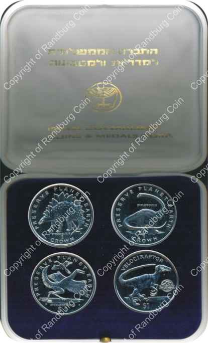 Israel Mint set 1993 97 Dinosaur Coins inrev
