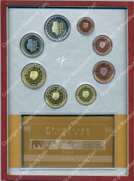 Netherlands 2003 Prooflike Coin set in frame ob