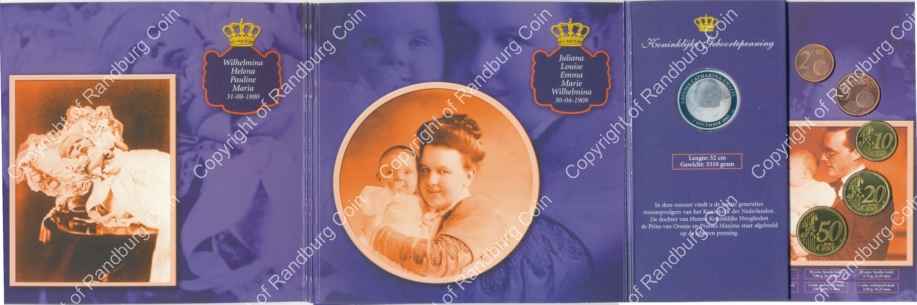 Netherlands 2003 Royal Birth mint set with silver medallion revall