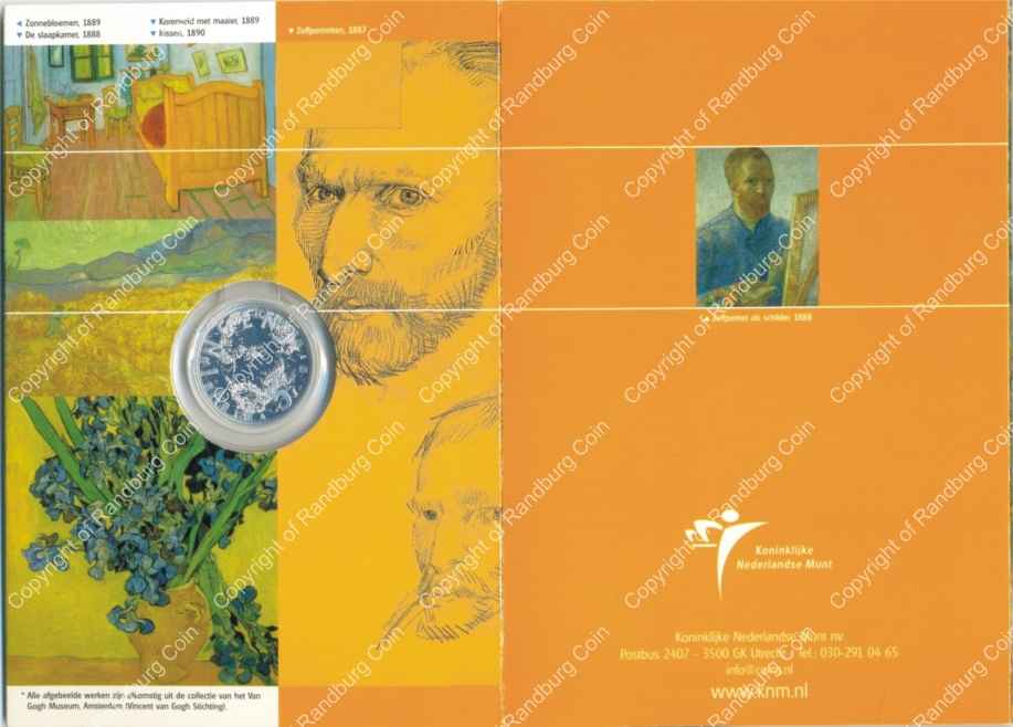 Netherlands 2003 Silver PL 5 Euros Van Gogh rev