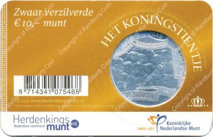 Netherlands 2013 10 Euro in card rev