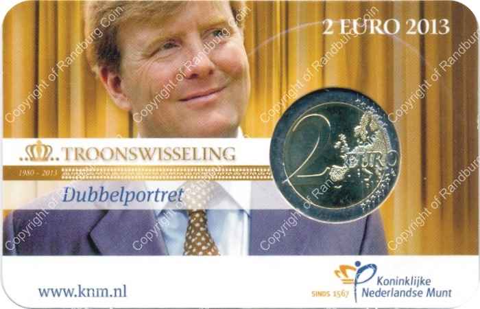 Netherlands 2013 2 Euro Dubbelportret in card rev