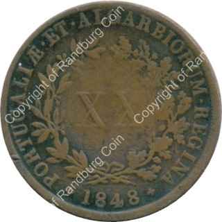 Portugal 1848 20 reis rev