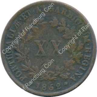 Portugal 1852 20 reis rev