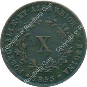 Portugal 1853 10 reis rev