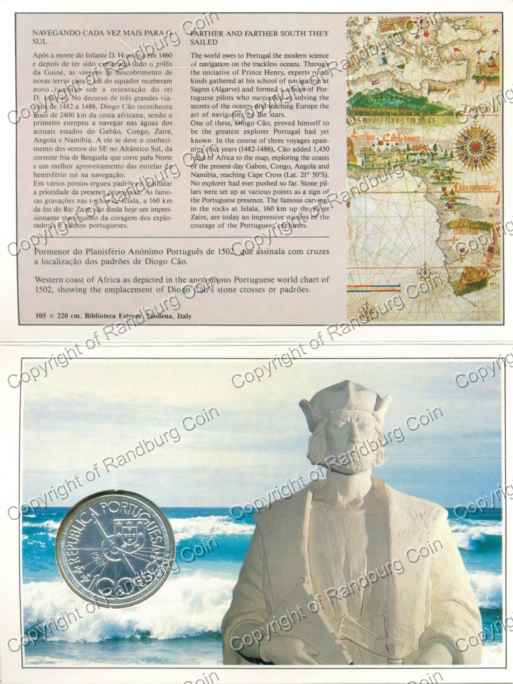 Portugal 1987 Africa Unveiled Cape Cross Silver 100 Escudos ob