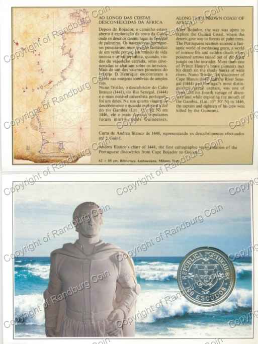 Portugal 1987 Africa Unveiled River Gambia Silver 100 Escudos ob