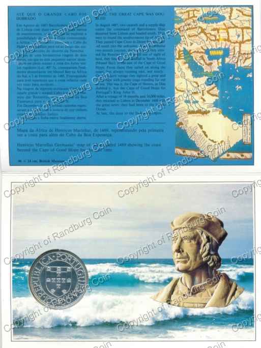 Portugal 1988 Africa Unveiled Cape of Good Hope Silver 100 Escudos ob