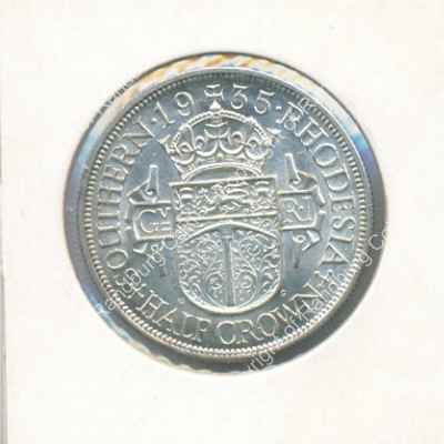 Southern Rhodesia 1935 silver half crown rev