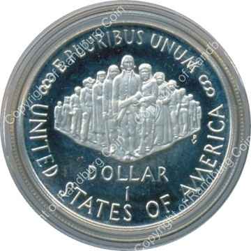 USA 1987 Proof silver dollar ob